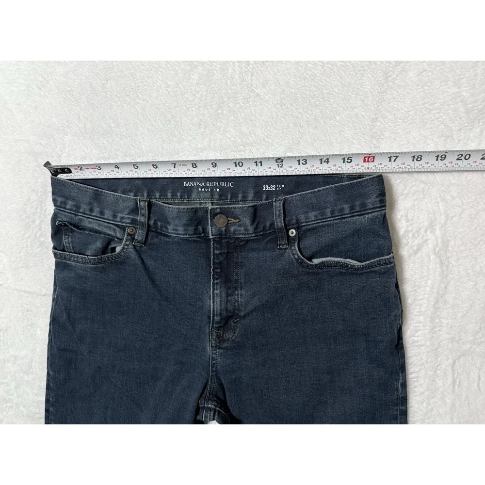 Banana Republic‎ Traveler Jeans Mens 33x30 Blue Slim Tapered Stretch
